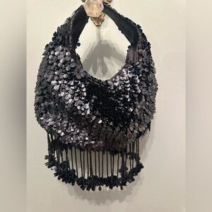Black beaded bag